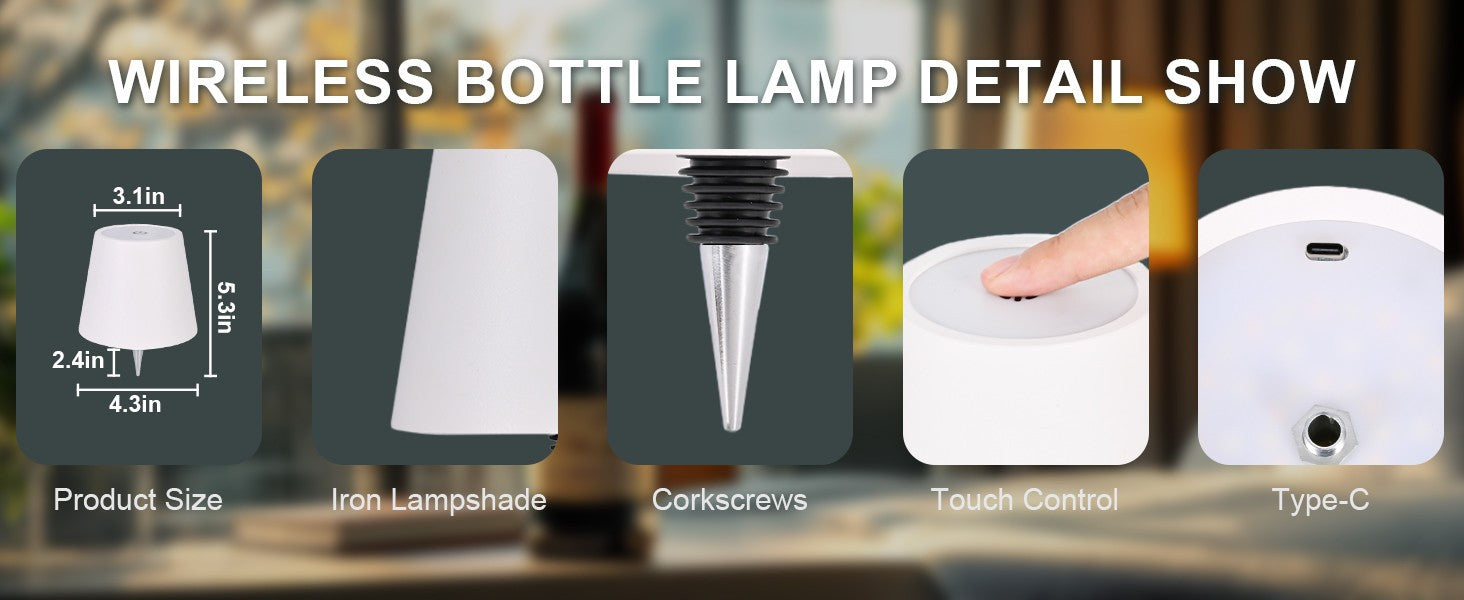 Rechargeable Wireless LED Wine Bottle Lamp~RGB~ 5 Light Modes POS Nerds