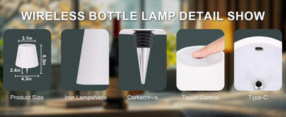 Rechargeable Wireless LED Wine Bottle Lamp~RGB~ 5 Light Modes POS Nerds
