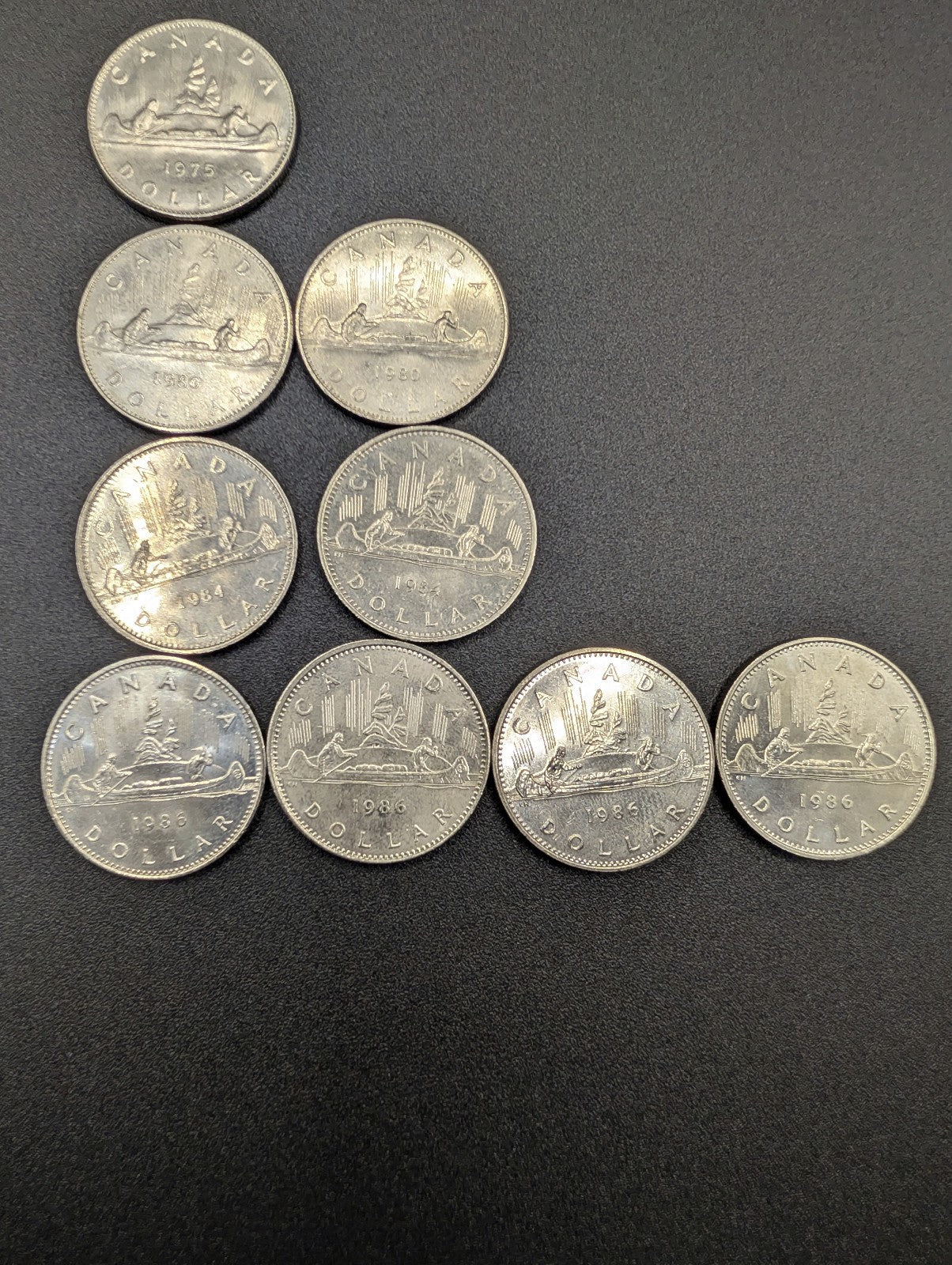 One Dollar Canada Canoe Coins  9 Coins 1975-1986 POS Nerds