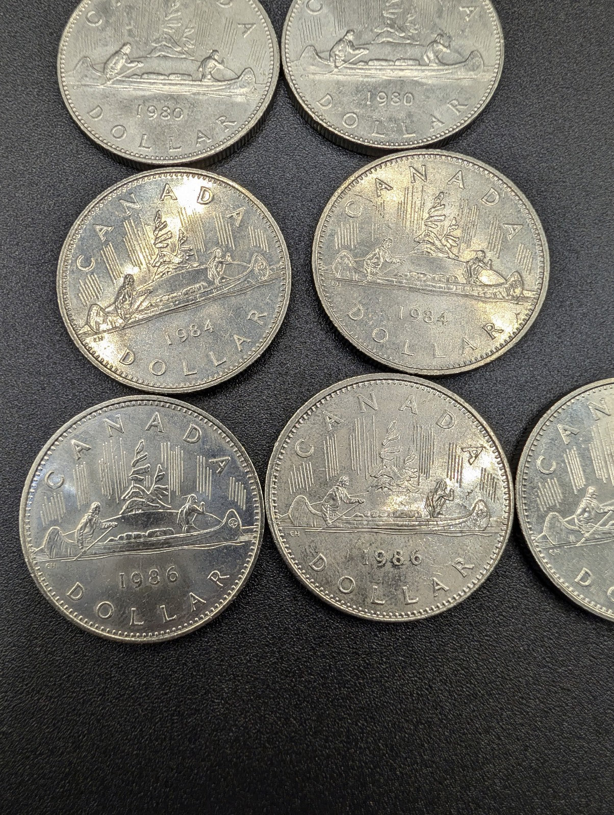 One Dollar Canada Canoe Coins  9 Coins 1975-1986 POS Nerds