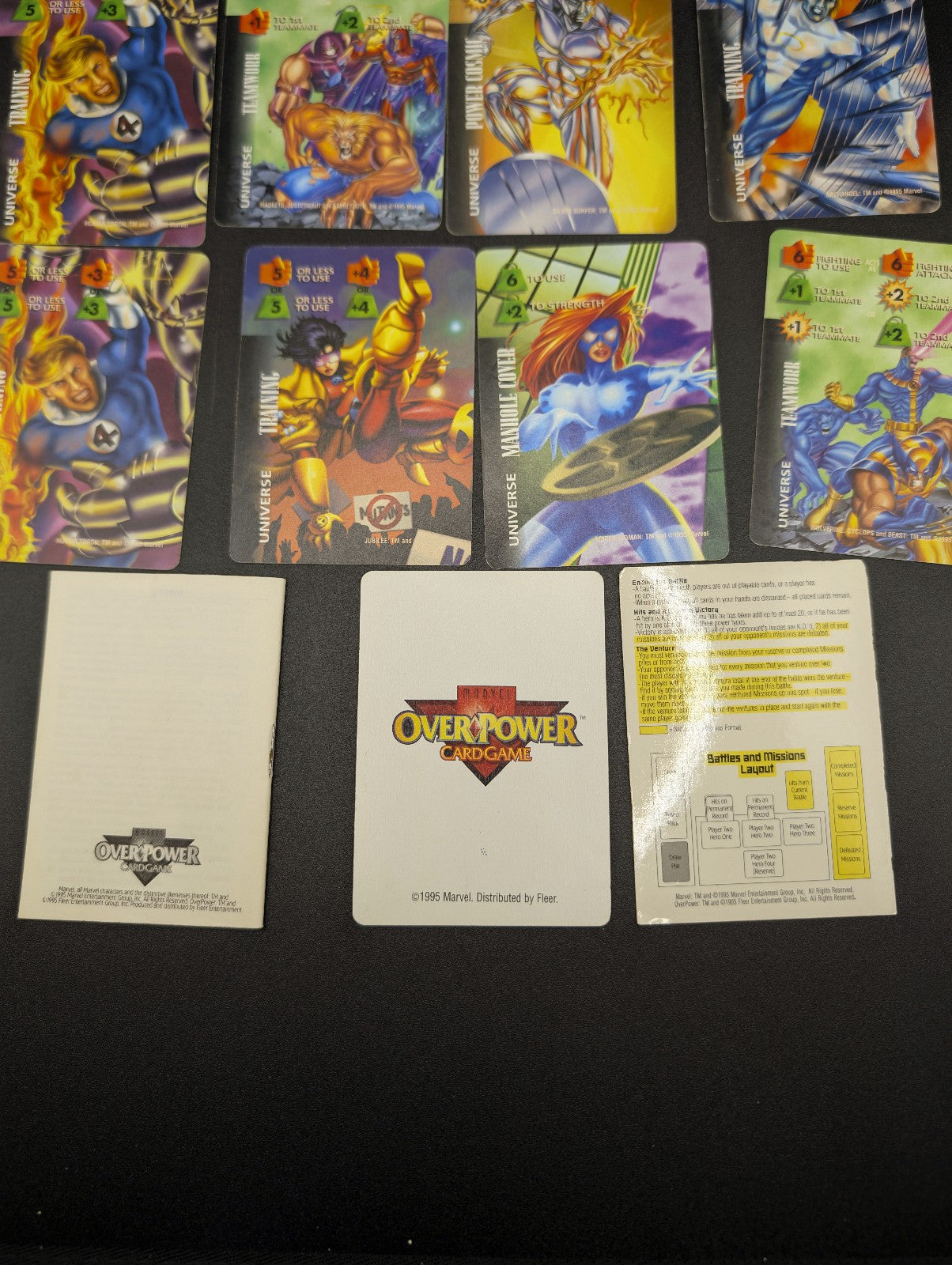 Over Power Card Game 1995 Marvel Lot Of 108 Cards POS Nerds