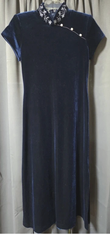 S.L. Fashions Petites Cheongsam / Qipao-Inspired Column Gown- Size 8P POS Nerds