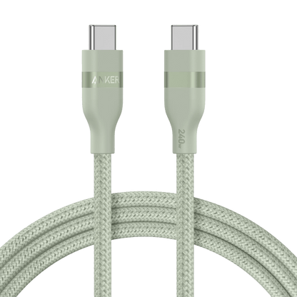 Anker USB-C to USB-C Cable (3 ft / 6 ft, 240W, Upcycled-Braided) Anker