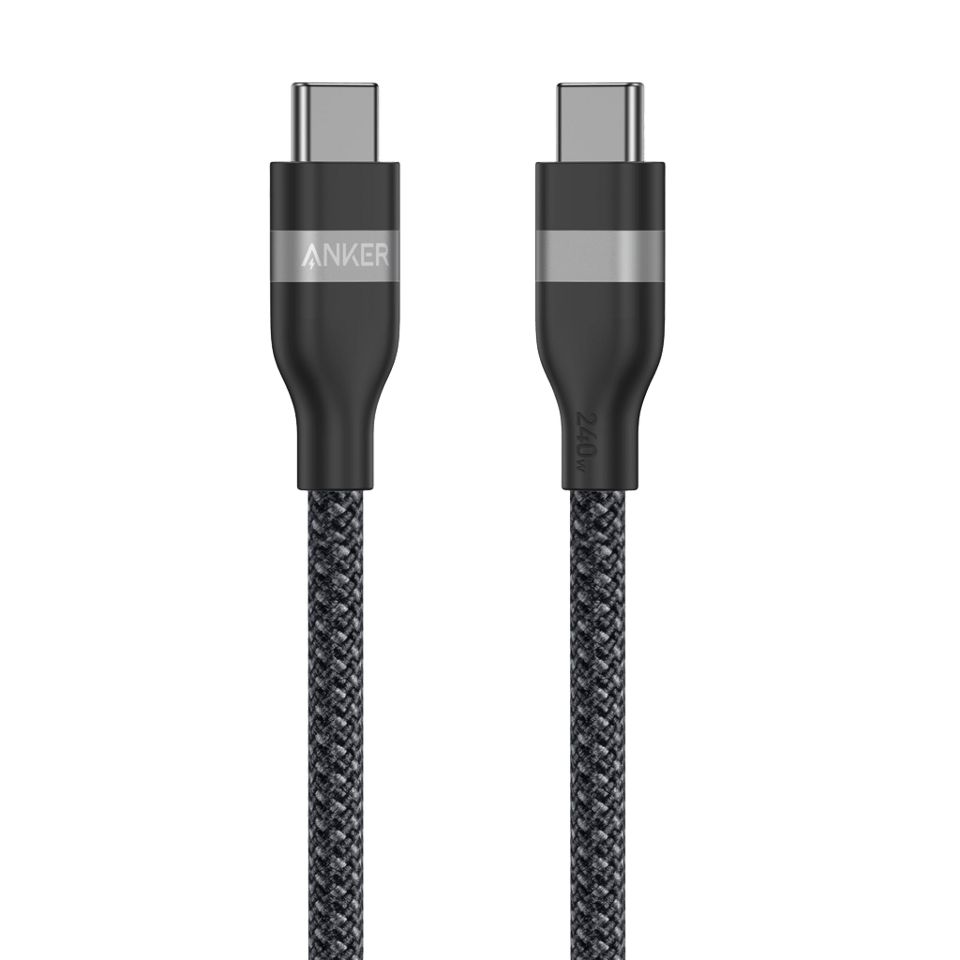 Anker USB-C to USB-C Cable (3 ft / 6 ft, 240W, Upcycled-Braided) Anker