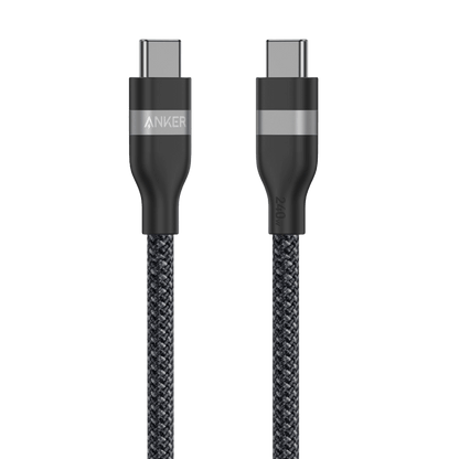 Anker USB-C to USB-C Cable (3 ft / 6 ft, 240W, Upcycled-Braided) Anker