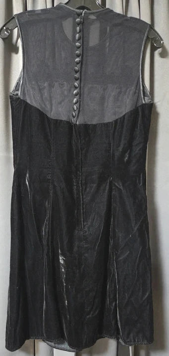Vintage Scott McClintock Petites Black Velvet Dress Size 10 POS Nerds