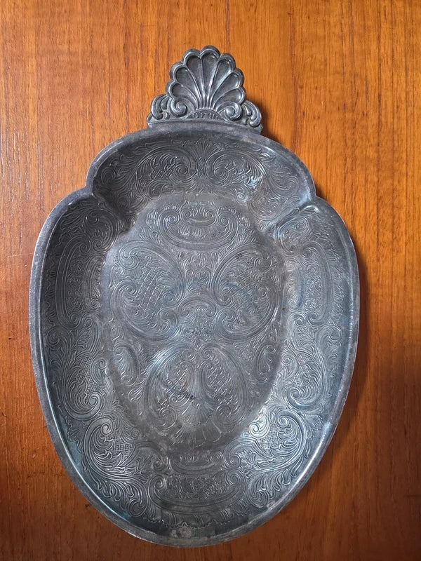 Vintage Barker Ellis English Silver Plated Repoussé Trinket Dish / Tray POS Nerds