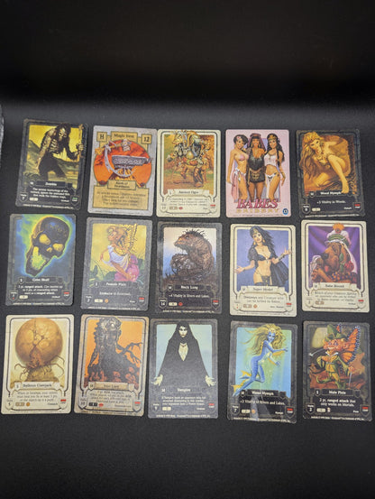 60- Vintage Guardians CCG (Collectible Card Game) Lot with Rule Book – 1995 FPG POS Nerds