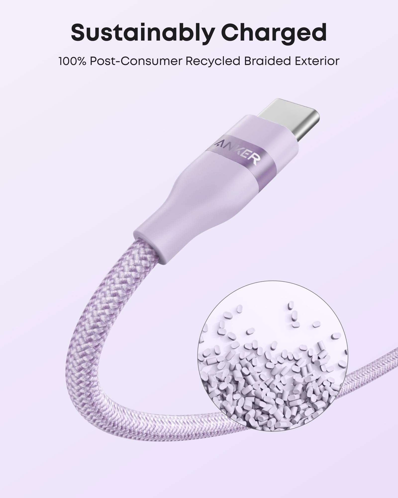 Anker USB-A to USB-C Cable (3 ft / 6 ft, Upcycled-Braided) Anker