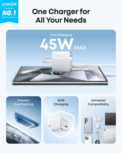 Anker Nano Charger (45W) with USB-C to USB-C Cable Anker