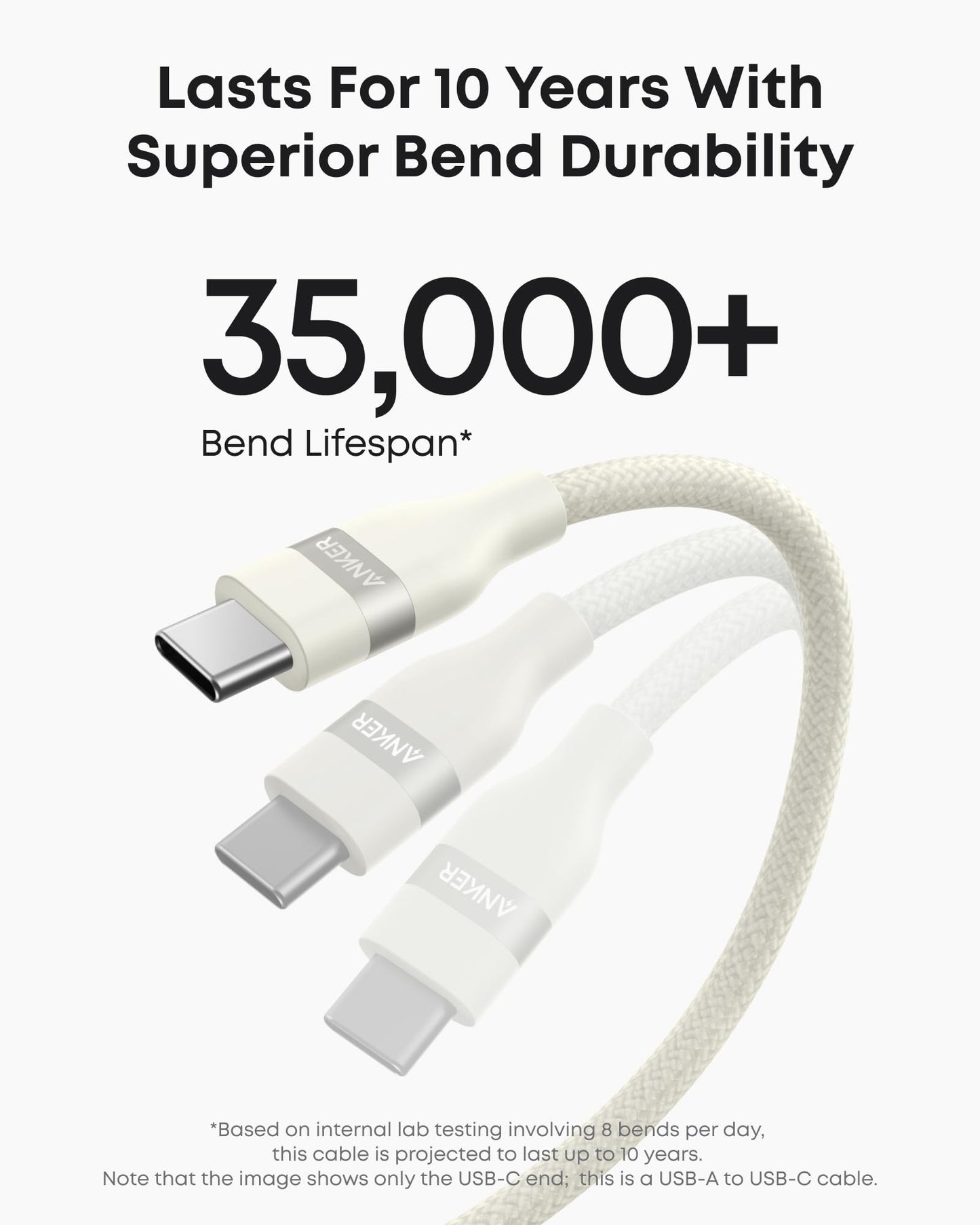 Anker USB-A to USB-C Cable (3 ft / 6 ft, Upcycled-Braided) Anker