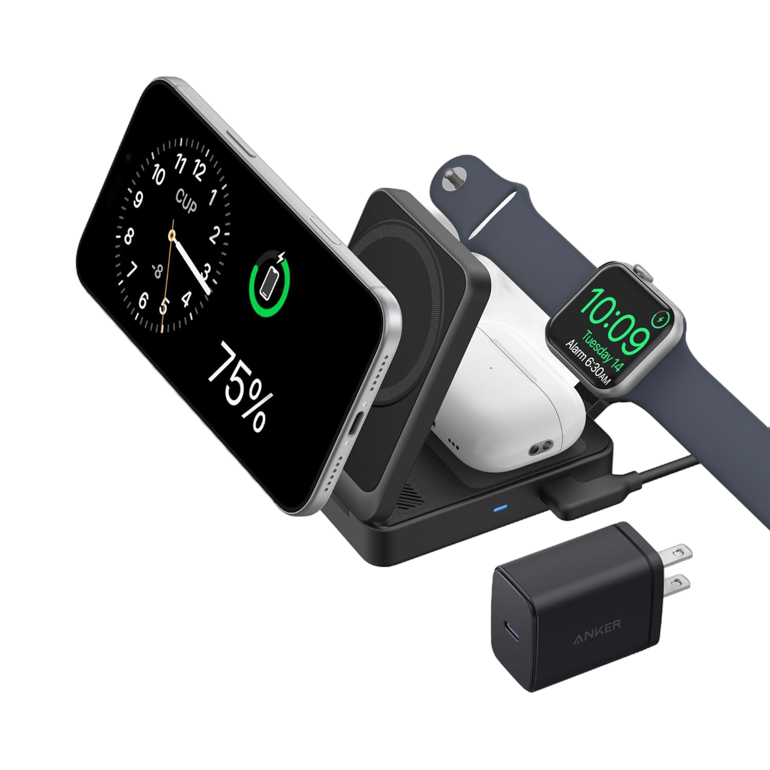 Anker MagGo Wireless Charging Station (Foldable 3-in-1) Anker