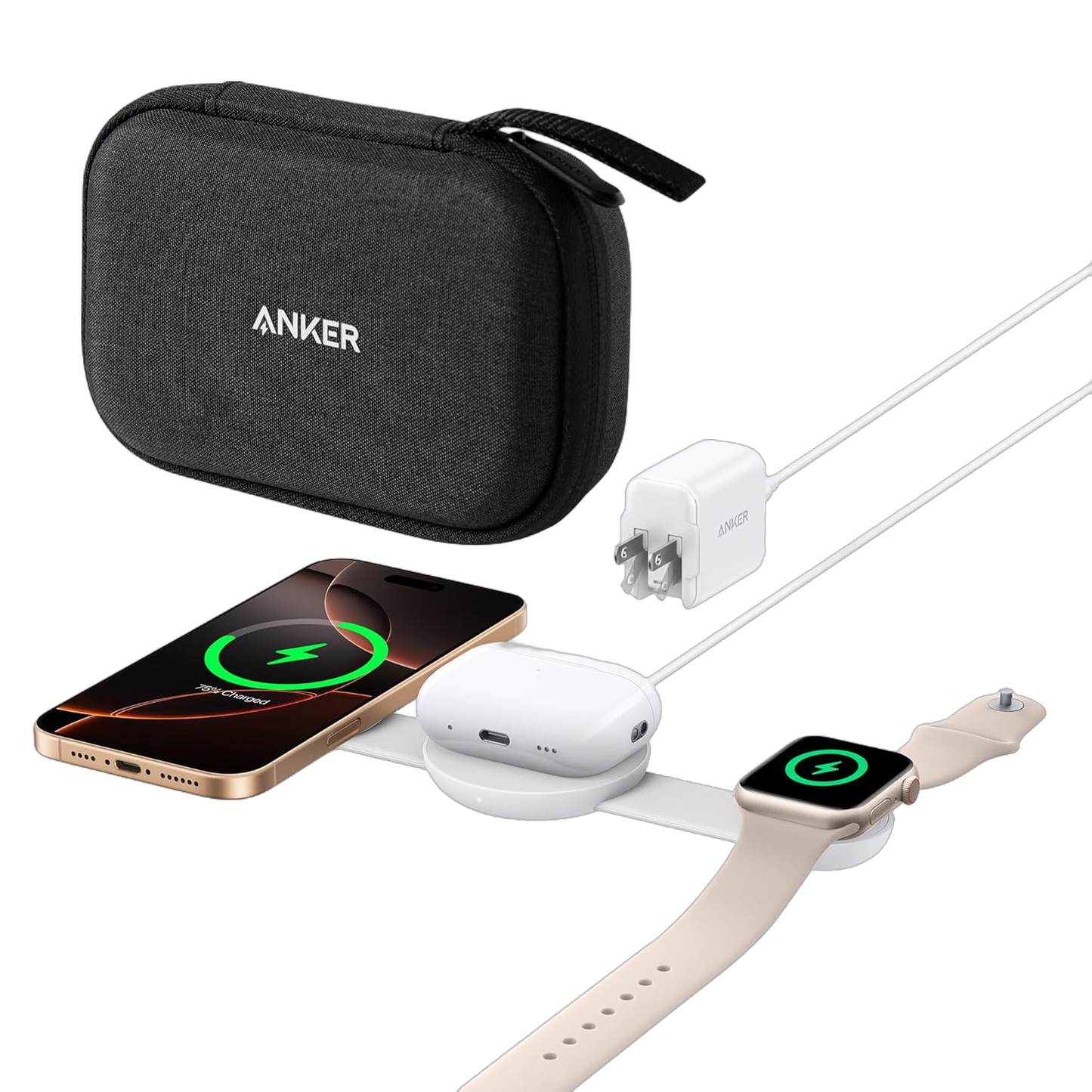 Anker MagGo Wireless Charging Station (3-in-1, Foldable Pad) Anker