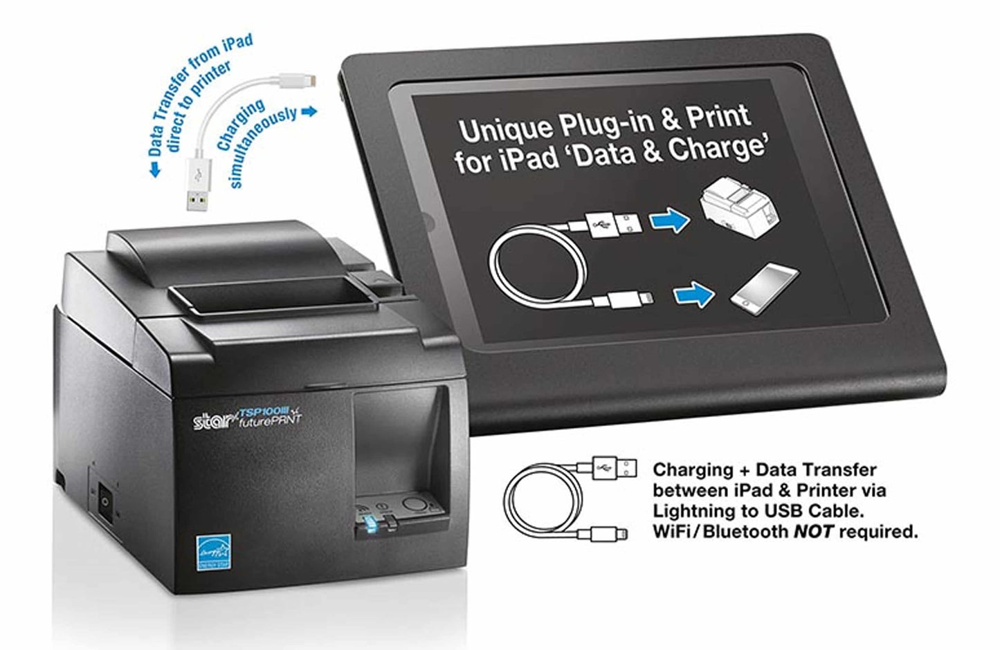 Star Micronics TSP143IIIU Thermal Receipt Printer 250 mm/sec USB iOS Auto Cutter Grey 39472310 Barcode Printer Shop