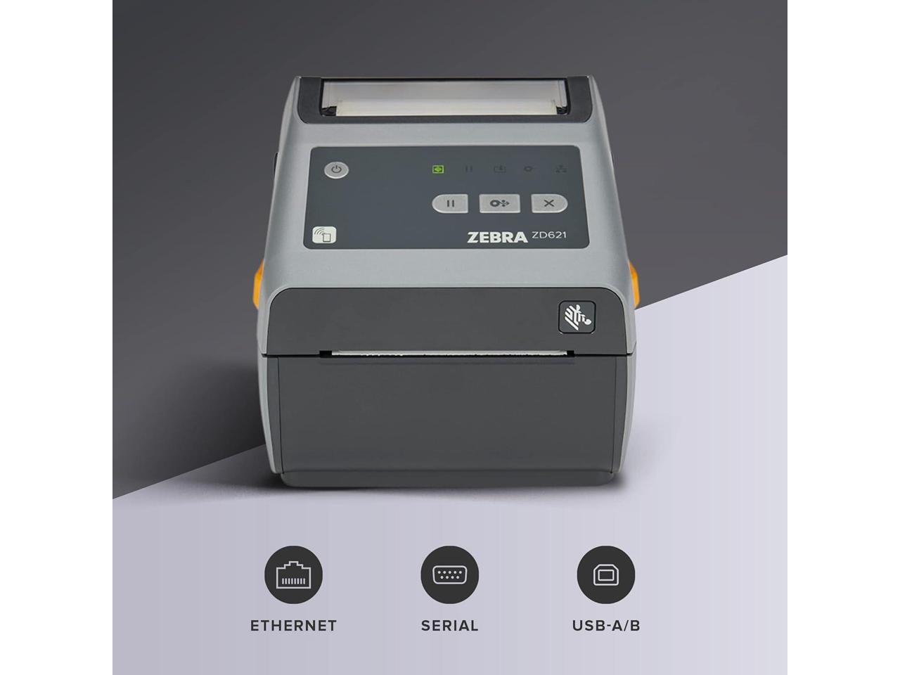 Zebra ZD621 4-Inch Desktop Direct Thermal Label Printer 300 dpi 6 ips USB Ethernet Serial Bluetooth LE ZD6A043-D01F00EZ Barcode Printer Shop