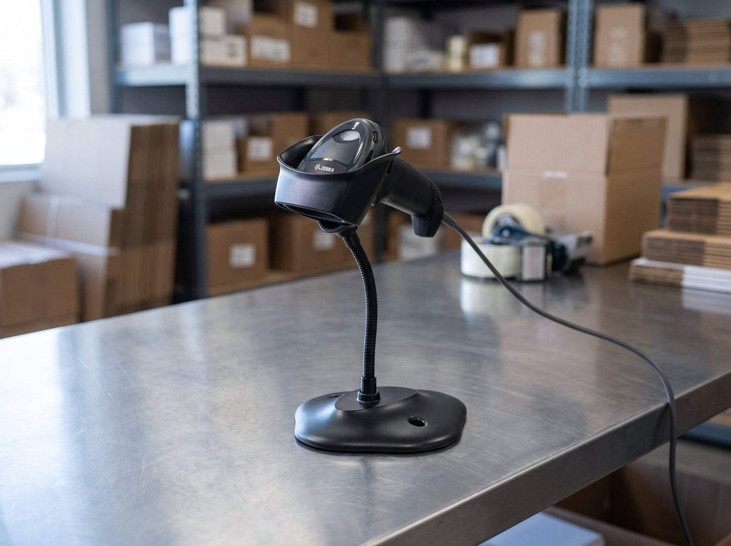 Zebra DS2208 2D Imager Barcode Scanner with Stand Black DS2208-SR7U2100SGW Barcode Printer Shop