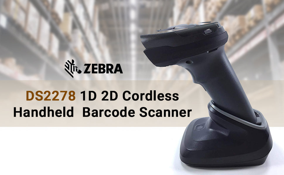 Zebra DS2278 Cordless 1D/2D Barcode Scanner USB Kit with Presentation Cradle DS2278-SR7U2100PRW Barcode Printer Shop