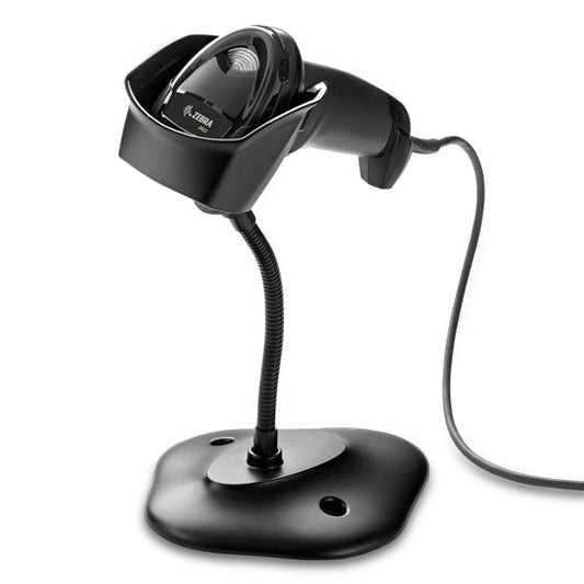 Zebra LS2208 Corded 1D Laser Barcode Scanner Twilight Black USB Kit with Cable and IntelliStand LS2208-SR20007R-NA Barcode Printer Shop