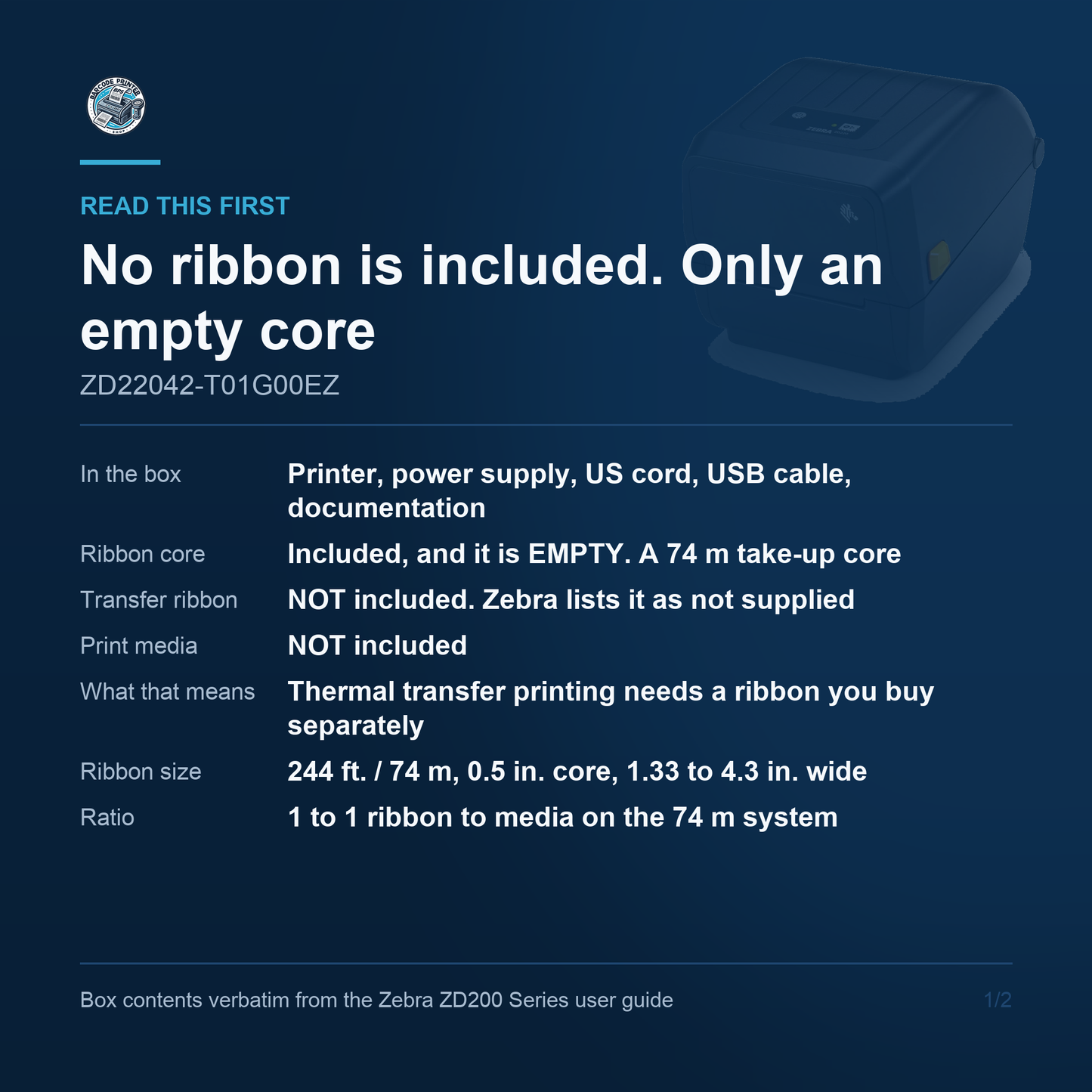 Zebra ZD220t 4-Inch Desktop Thermal Transfer Label Printer 203 dpi 4 ips USB Ribbon Not Included ZD22042-T01G00EZ Barcode Printer Shop