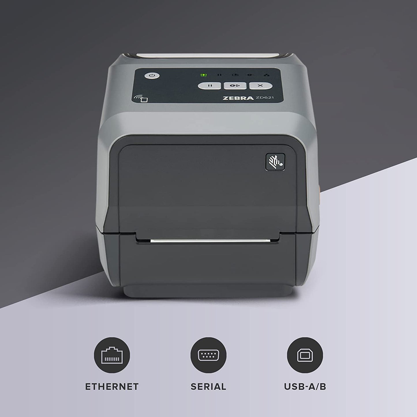 Zebra ZD621 4-Inch Desktop Thermal Transfer Label Printer 203 dpi 8 ips USB Ethernet Serial Bluetooth LE ZD6A042-301F00EZ Barcode Printer Shop