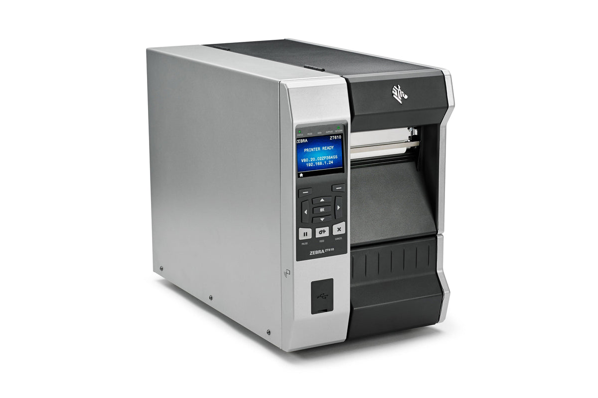 Zebra ZT610 4-Inch Industrial Thermal Transfer Label Printer 600 dpi Colour Touch Gigabit Ethernet ZT61046-T010100Z Barcode Printer Shop